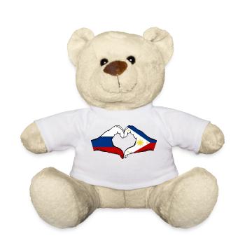 Russland Philippinen Flagge Hände Herzform - Teddy - Weiß - Vorne