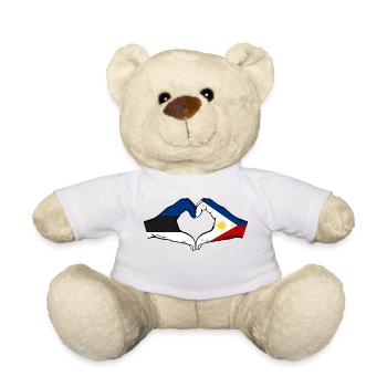 Estland Philippinen Flagge Hände Herzform - Teddy - Weiß - Vorne