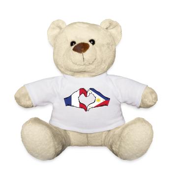 Frankreich Philippinen Flagge Hände Herzform - Teddy - Weiß - Vorne