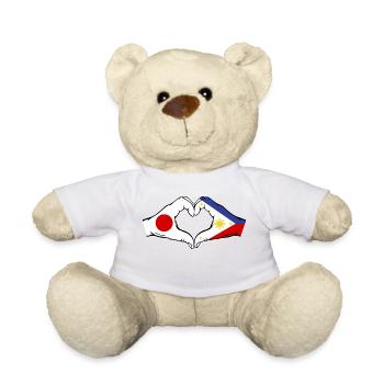 Japan Philippinen Flagge Hände Herzform - Teddy - Weiß - Vorne