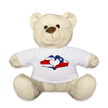 Costa Rica Chili Drapeau Mains Coeur Forme - Nounours - blanc - Devant