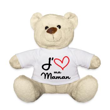J'aime ma maman - Fête des Mères - Nounours - blanc - Devant