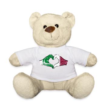 Drapeau du Pakistan Qatar mains forme de coeur utilisé - Nounours - blanc - Devant
