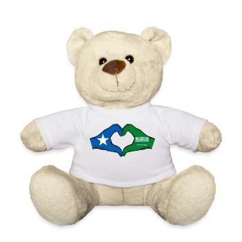 Somalia Saudi Arabia Flag Hands Heart Shape - Teddy Bear - white - Front