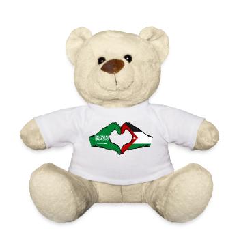 Saudi Arabia Jordan Flag Hands Heart Shape - Teddy Bear - white - Front