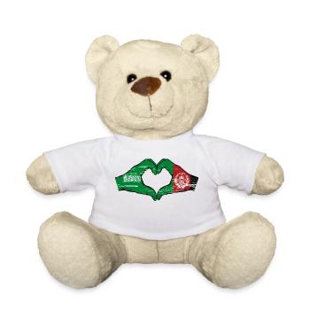 Saudi Arabien Afghanistan Flagge Hände Herz used - Teddy - Weiß - Vorne