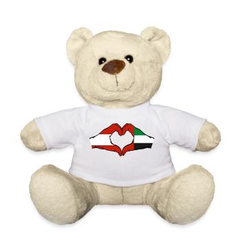 Austria United Arab Emirates Flag - Teddy Bear - white - Front