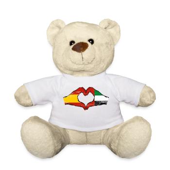 Espagne Émirats arabes unis Drapeau Coeur - Nounours - blanc - Devant