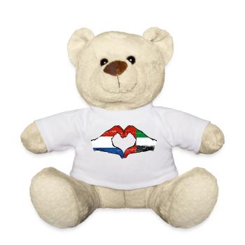 Hollande, Émirats arabes unis, Drapeau Coeur - Nounours - blanc - Devant