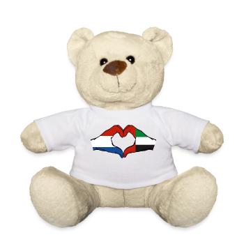 Hollande, Émirats arabes unis, Drapeau Coeur - Nounours - blanc - Devant