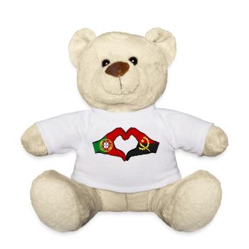 Portugal Angola Flagge Hände Herzform - Teddy - Weiß - Vorne