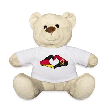Germany Angola Flag Hands Heart Shape - Teddy Bear - white - Front