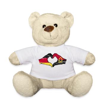 Deutschland Angola Flagge Hände Herzform used - Teddy - Weiß - Vorne