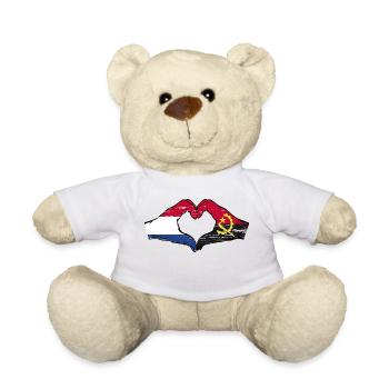 Hollande Angola drapeau mains forme de coeur utilisé - Nounours - blanc - Devant