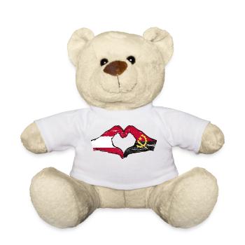 Österreich Angola Flagge Hände Herzform used - Teddy - Weiß - Vorne