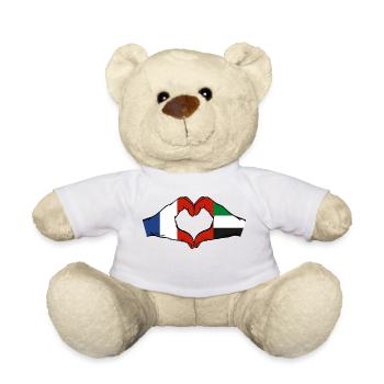 France United Arab Emirates Heart - Teddy Bear - white - Front