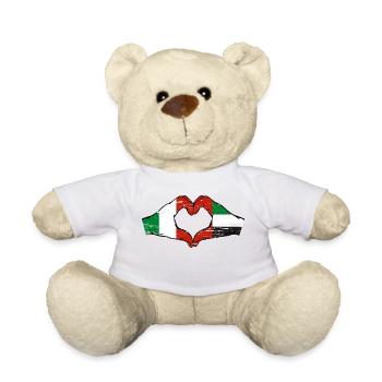 Italie Émirats arabes unis Drapeau Coeur - Nounours - blanc - Devant