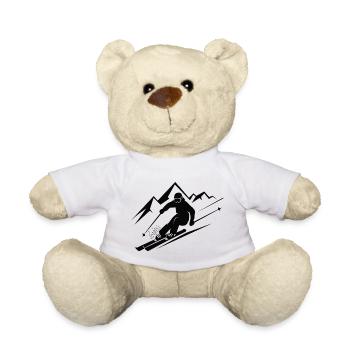 Skiurlaub Skifahrer Skifahren Wintersport - Teddy - Weiß - Vorne