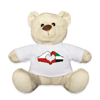 Pologne Émirats arabes unis Drapeau Coeur - Nounours - blanc - Devant