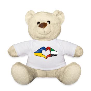 Ukraine United Arab Emirates Heart - Teddy Bear - white - Front