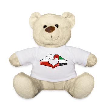 Pologne Émirats arabes unis Drapeau Coeur - Nounours - blanc - Devant