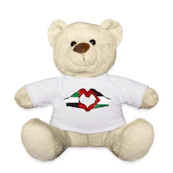 Émirats arabes unis Palestine Drapeau Coeur - Nounours - blanc - Devant