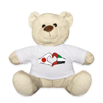 Japan United Arab Emirates Heart - Teddy Bear - white - Front