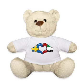 Suède Émirats arabes unis Drapeau Coeur - Nounours - blanc - Devant