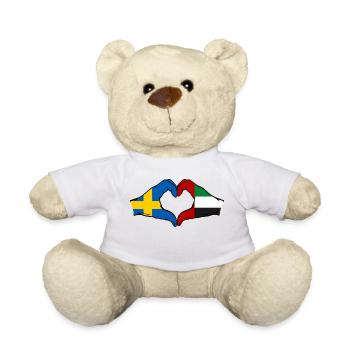 Suède Émirats arabes unis Drapeau Coeur - Nounours - blanc - Devant
