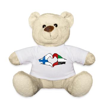 Finnalnd Émirats Arabes Unis Drapeau Coeur - Nounours - blanc - Devant
