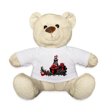 Cute Gothic Christmas Elf - Teddy Bear - white - Front
