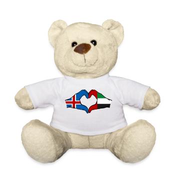 Islande Émirats arabes unis Drapeau Coeur - Nounours - blanc - Devant