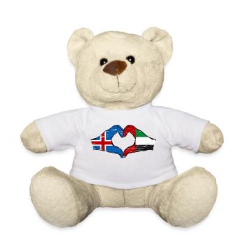 Islande Émirats arabes unis Drapeau Coeur - Nounours - blanc - Devant