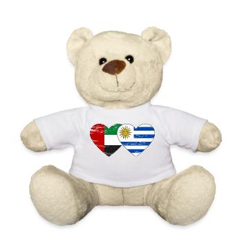 Émirats arabes unis Uruguay Drapeau Coeur - Nounours - blanc - Devant