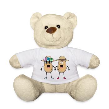 pomme de terre, pommes de terre, légumes, drôle, drôle, drôle, - Nounours - blanc - Devant