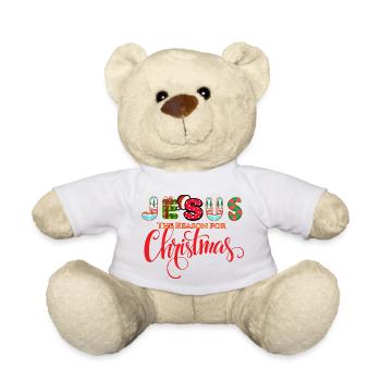 Jesus the Reason for Christmas Graphic T-Shirt - Teddy Bear - white - Front