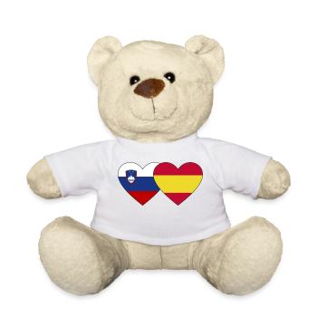 Slovenia Spain Flag Heart - Teddy Bear - white - Front