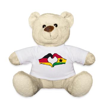 Germany Ghana Flag Hands Heart Shape - Teddy Bear - white - Front