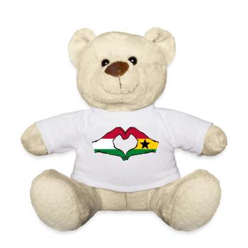 Hungary Ghana Flag Hands Heart Shape - Teddy Bear - white - Front