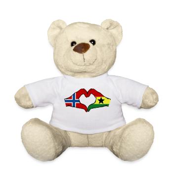 Norway Ghana Flag Hands Heart Shape - Teddy Bear - white - Front