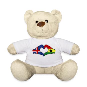 Iceland Ghana Flag Hands Heart Shape - Teddy Bear - white - Front