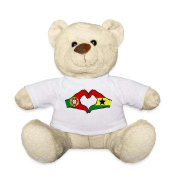 Portugal Ghana Flagge Hände Herzform - Teddy - Weiß - Vorne