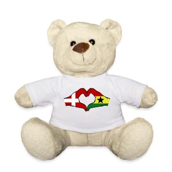 Dänemark Ghana Flagge Hände Herzform - Teddy - Weiß - Vorne