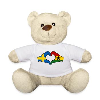 Schweden Ghana Flagge Hände Herzform - Teddy - Weiß - Vorne