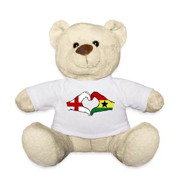 England Ghana Flagge Hände Herzform - Teddy - Weiß - Vorne