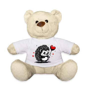 Hedgehog with Heart Balloon - Heartful Creatures - Teddy Bear - white - Front
