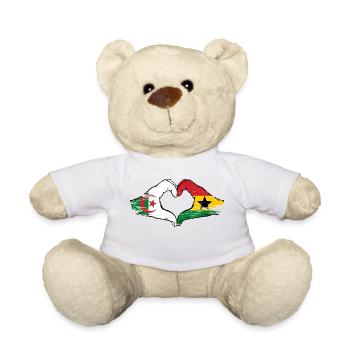 Algerien Ghana Flagge Hände Herzform used - Teddy - Weiß - Vorne