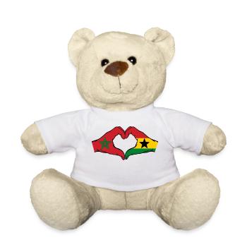 Maroc Ghana Drapeau Mains Coeur Forme - Nounours - blanc - Devant