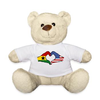 Ghana USA Flag Hands Heart Shape - Teddy Bear - white - Front