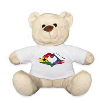 Ghana Tschechien Flagge Hände Herzform used - Teddy - Weiß - Vorne